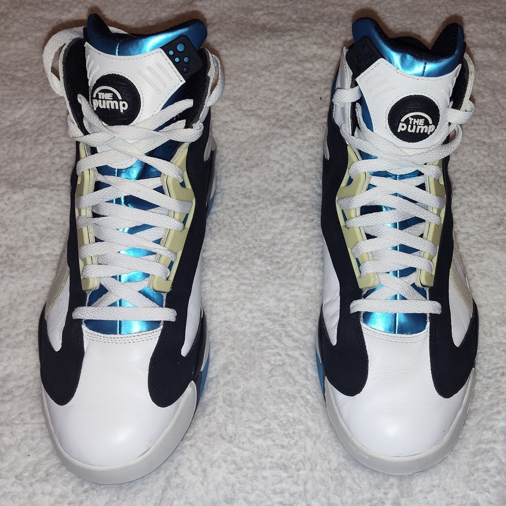 Reebok The Pump Shaq Attaq High-Top Sneakers - White and Azure V47915